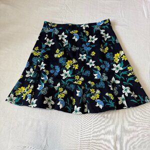 Draper James Elliston Floral Skirt A-Line Mini Navy Yellow Size 6
